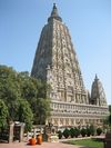 Mahabodhi temple and the Bodhi Tree to its left, Bihar